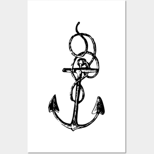 Anchor with rope Posters and Art